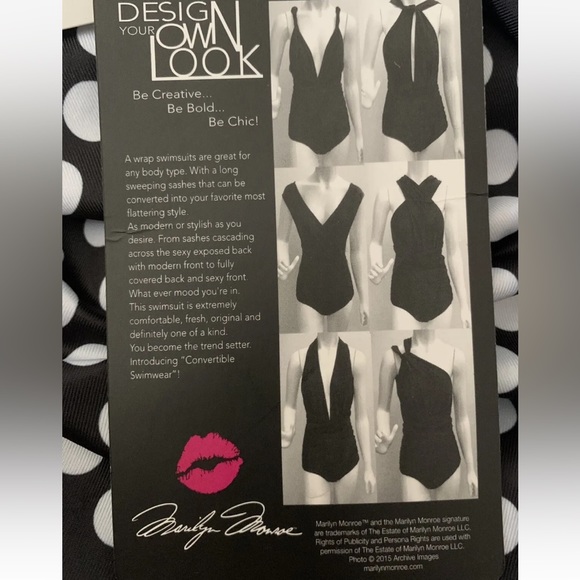 NWT Marilyn Monroe
Convertible One-Piece
Swimwear Size XL Black /White
Polka Dot - Picture 8 of 9